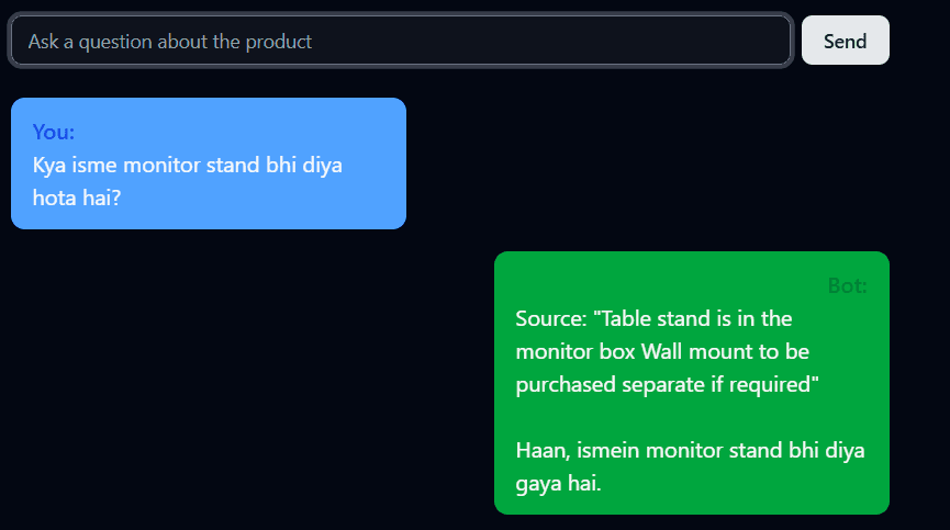 Sample of LLM Response in Hindi