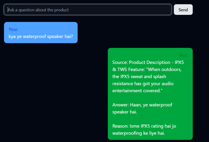 Sample of LLM Response in Hindi